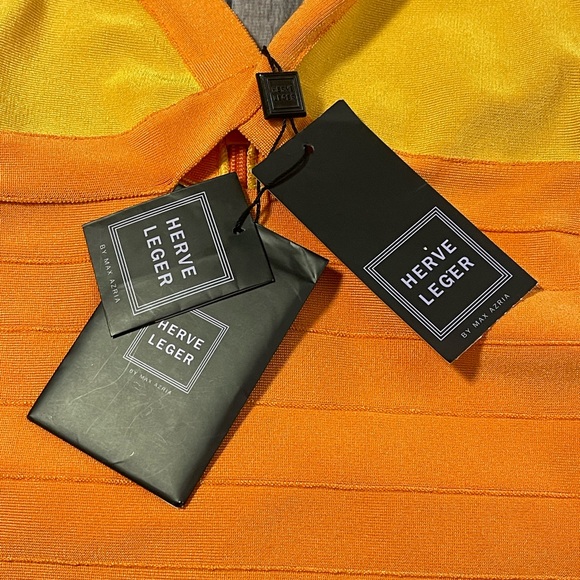 Herve Leger One Piece Swimsuit - Orange and Yellow - Picture 3 of 15